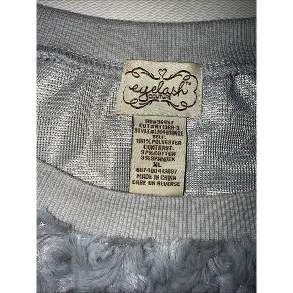 Eyelash Couture Gray Soft Fluff Sweatshirt - XL - Picture 2 of 6